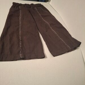 Anthropologie Saturday Sunday Women's Ruffle Smocked Waist Pants Size S Brown‎